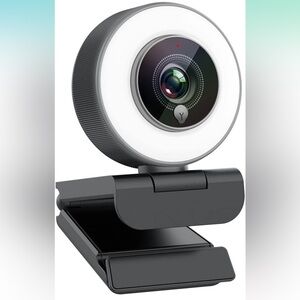 Angetube Streaming 1080P HD Webcam Built in Adjustable Ring Light and Mic.‎